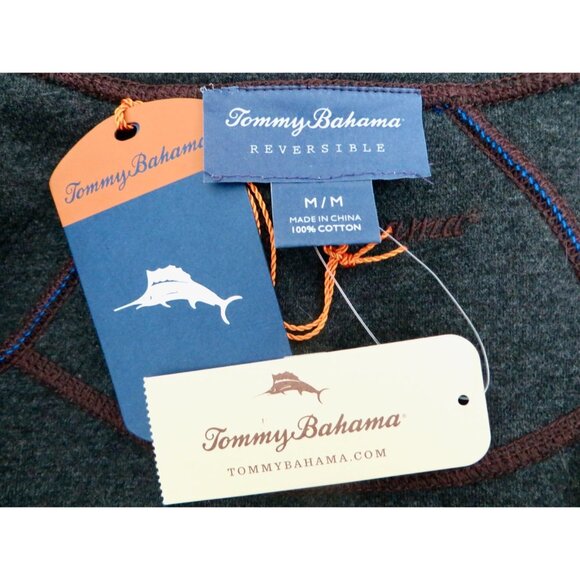NEW! Tommy Bahama Reversible Flip Side Twill Full Zip Jacket Brown Gray SZ M - Picture 4 of 5